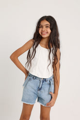 Drop Belt Denim Short